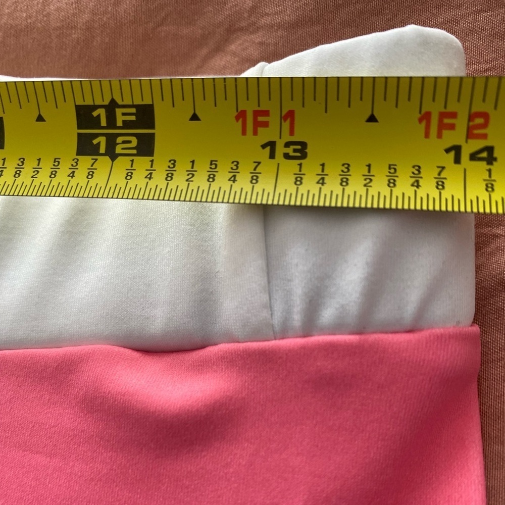 NWT aim’n Sportswear Signature Pink Stripe Tights Size Medium, Pink/White - Picture 9 of 11